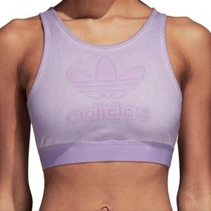 adidas Originals logo Crop Top sport bra in lilac xs